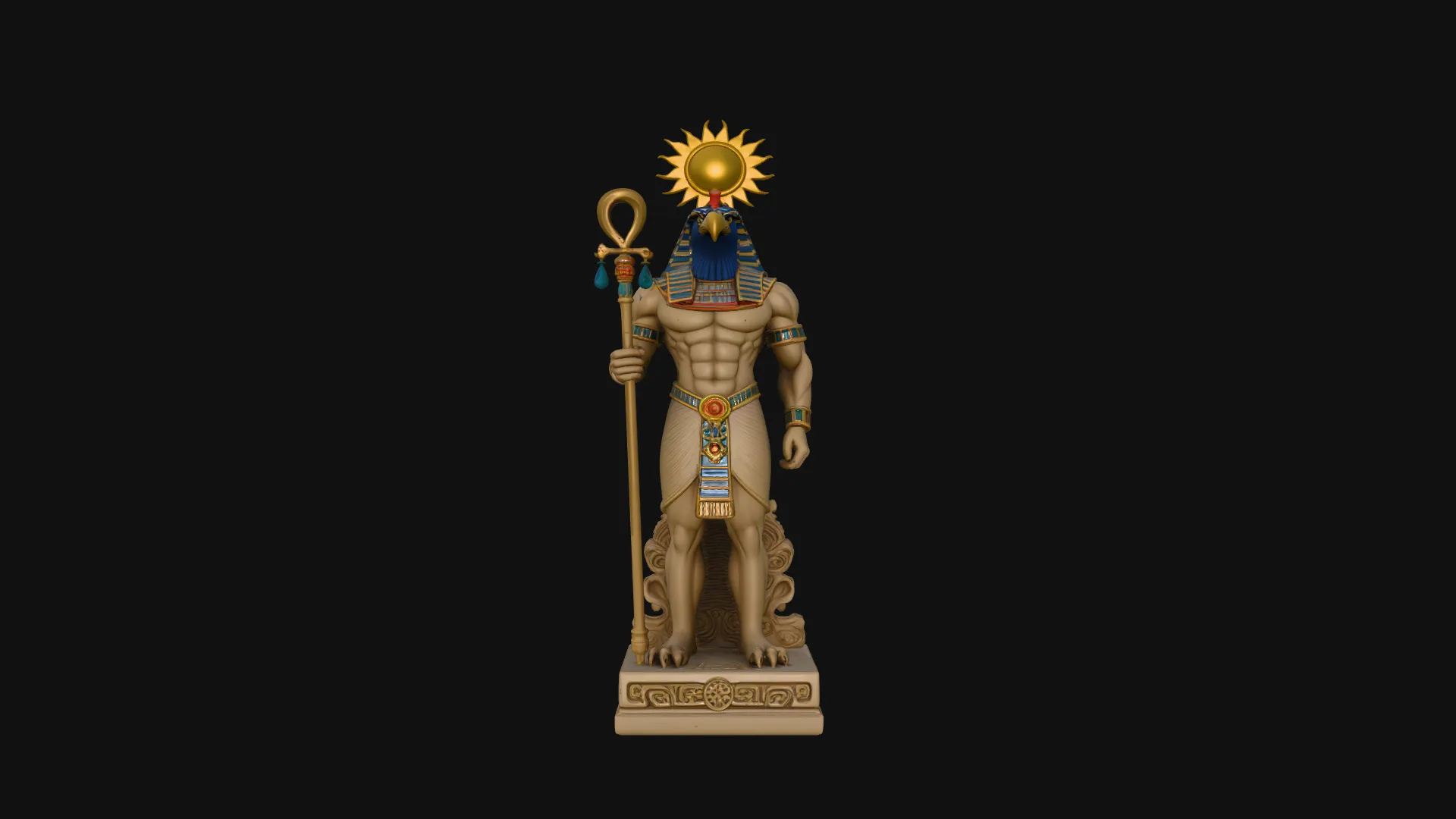 Ra Sun God Statue Design 4 - 3D Print Model 3D Print Model .c4d .max .obj .3ds .fbx .stl .blend 