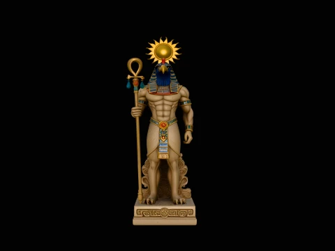 Ra Sun God Statue Design 4 - 3D Print Model 3D Print Model
