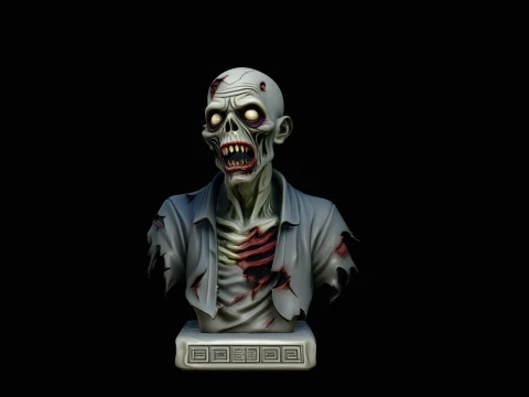 Diseño de estatua de busto zombie 2 - Modelo de impresión 3D Modelo de impresión 3D