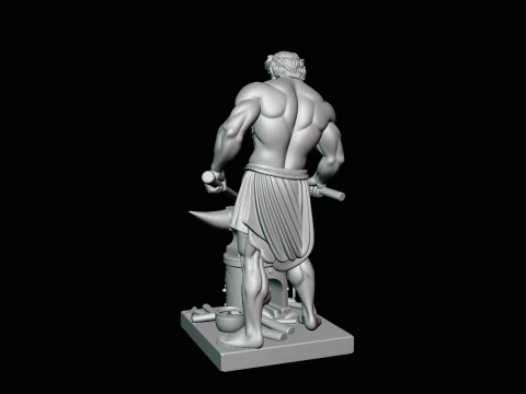 Hephaestus at the Forge Statue Design 1 - 3D Print Model 3D Print Model