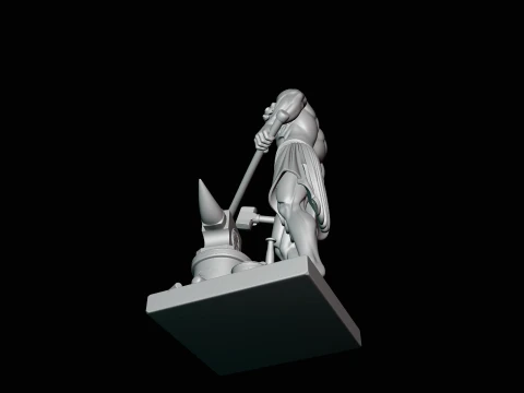 Hephaestus at the Forge Statue Design 1 - 3D Print Model 3D Print Model