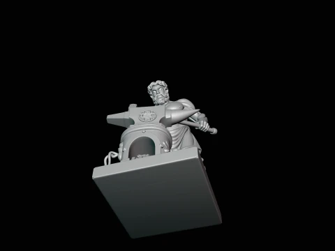Hephaestus at the Forge Statue Design 1 - 3D Print Model 3D Print Model