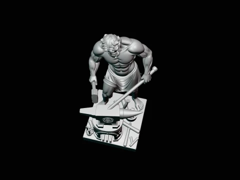 Hephaestus at the Forge Statue Design 1 - 3D Print Model 3D Print Model