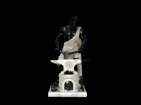 Hephaestus at the Forge Statue Design 2 - 3D Print Model Model do druku 3D