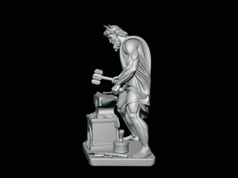 Hephaestus at the Forge Statue Design 3 - 3D Print Model 3D Print Model