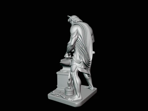 Hephaestus at the Forge Statue Design 3 - 3D Print Model 3D Print Model
