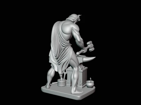 Hephaestus at the Forge Statue Design 3 - 3D Print Model 3D Print Model