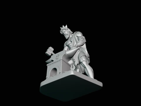 Hephaestus at the Forge Statue Design 3 - 3D Print Model 3D Print Model