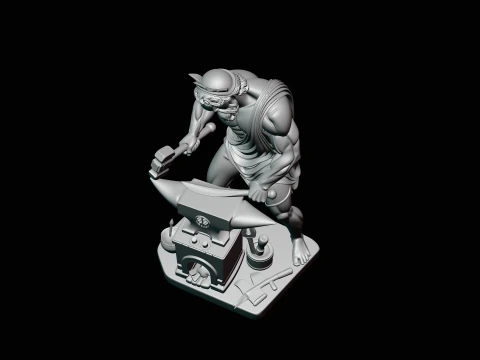 Hephaestus at the Forge Statue Design 3 - 3D Print Model 3D Print Model