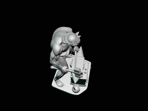 Hephaestus at the Forge Statue Design 3 - 3D Print Model 3D Print Model