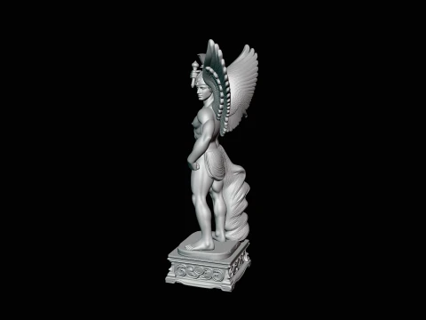 Winged Messenger God Statue Design 1 - 3D Print Model 3D Print Model