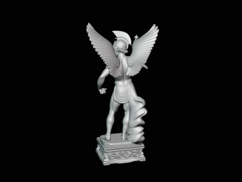 Winged Messenger God Statue Design 1 - 3D Print Model 3D Print Model