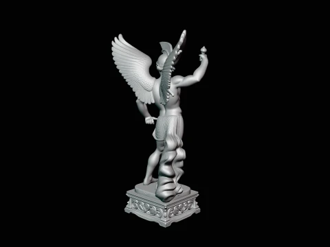 Winged Messenger God Statue Design 1 - 3D Print Model 3D Print Model