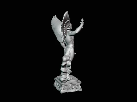 Winged Messenger God Statue Design 1 - 3D Print Model 3D Print Model