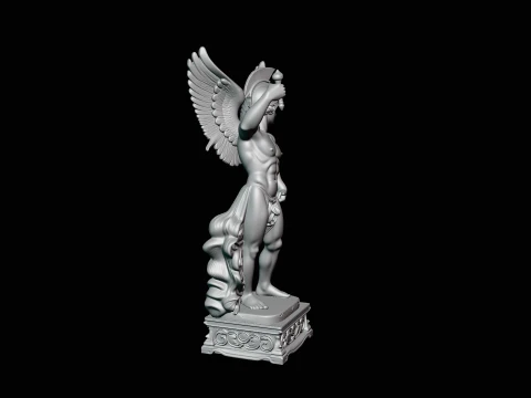 Winged Messenger God Statue Design 1 - 3D Print Model 3D Print Model