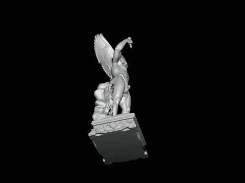 Winged Messenger God Statue Design 1 - 3D Print Model 3D Print Model