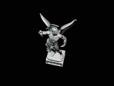 Winged Messenger God Statue Design 1 - 3D Print Model 3D Print Model