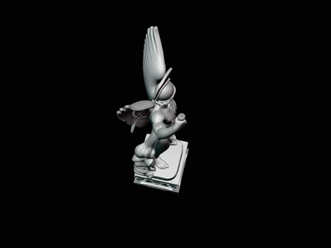 Winged Messenger God Statue Design 1 - 3D Print Model 3D Print Model