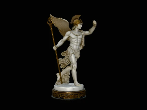 Winged Messenger God Statue Design 2 - 3D Print Model 3D Print Model