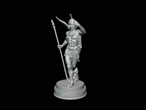 Winged Messenger God Statue Design 2 - 3D Print Model 3D Print Model