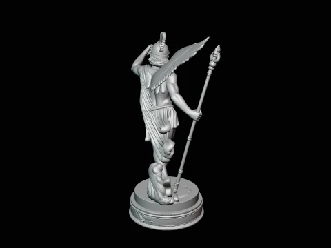 Winged Messenger God Statue Design 2 - 3D Print Model 3D Print Model