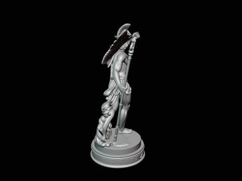 Winged Messenger God Statue Design 2 - 3D Print Model 3D Print Model