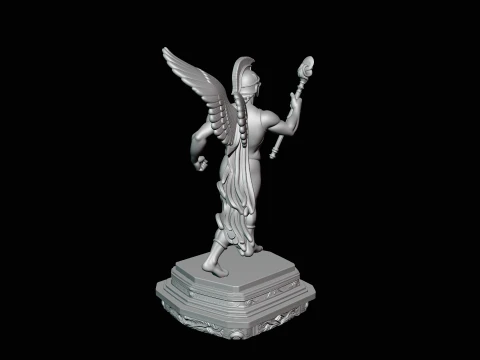 Winged Messenger God Statue Design 3 - 3D Print Model 3D Print Model