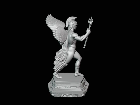 Winged Messenger God Statue Design 3 - 3D Print Model 3D Print Model