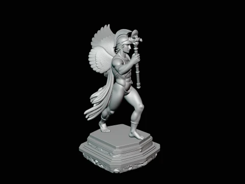 Winged Messenger God Statue Design 3 - 3D Print Model 3D Print Model