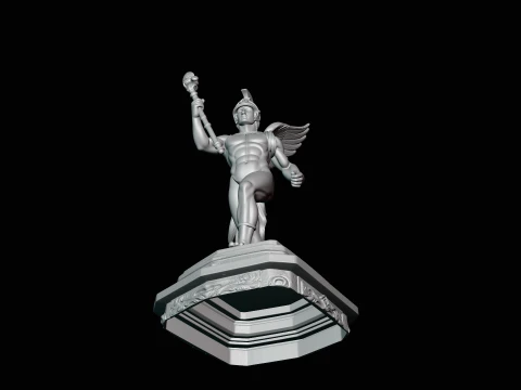 Winged Messenger God Statue Design 3 - 3D Print Model 3D Print Model