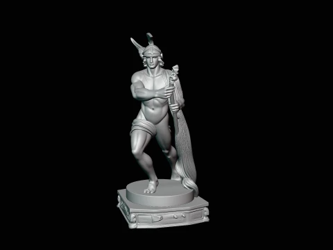 Winged Messenger God Statue Design 4 - 3D Print Model 3D Print Model