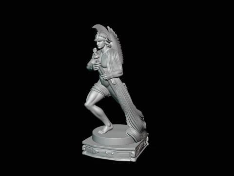 Winged Messenger God Statue Design 4 - 3D Print Model 3D Print Model