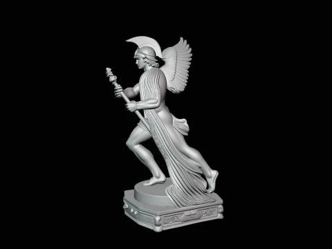 Winged Messenger God Statue Design 4 - 3D Print Model 3D Print Model