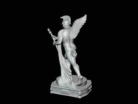 Winged Messenger God Statue Design 4 - 3D Print Model 3D Print Model