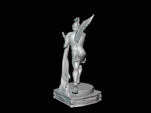Winged Messenger God Statue Design 4 - 3D Print Model 3D Print Model