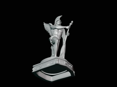 Winged Messenger God Statue Design 4 - 3D Print Model 3D Print Model