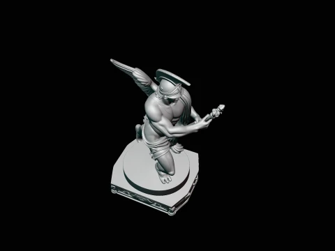 Winged Messenger God Statue Design 4 - 3D Print Model 3D Print Model