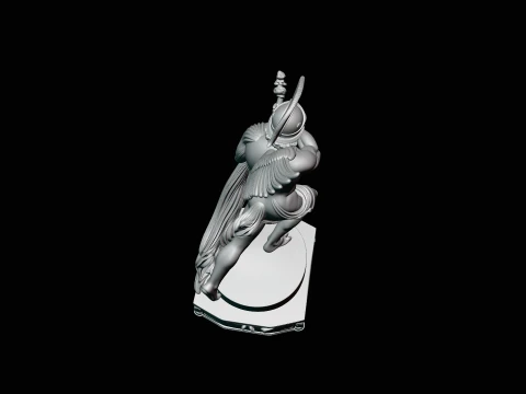 Winged Messenger God Statue Design 4 - 3D Print Model 3D Print Model