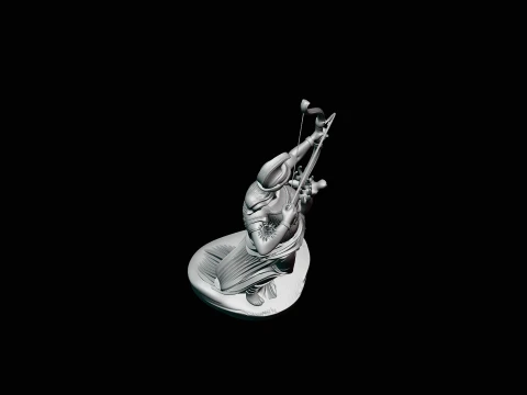 Artemis with Bow and Deer Statue Design 3 - 3D Print Model 3D Print Model