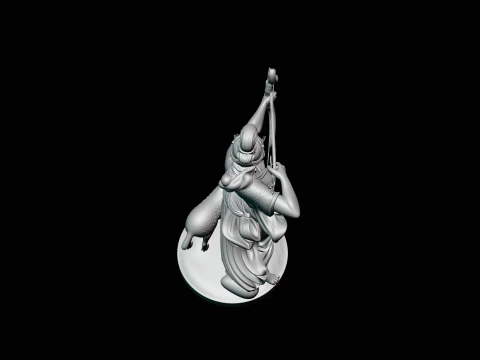 Artemis with Bow and Deer Statue Design 4 - 3D Print Model 3D Print Model