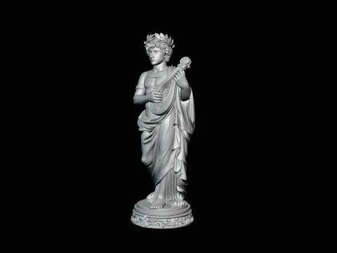 Apollo with Lyre Statue Design 1 - 3D Print Model 3D Print Model
