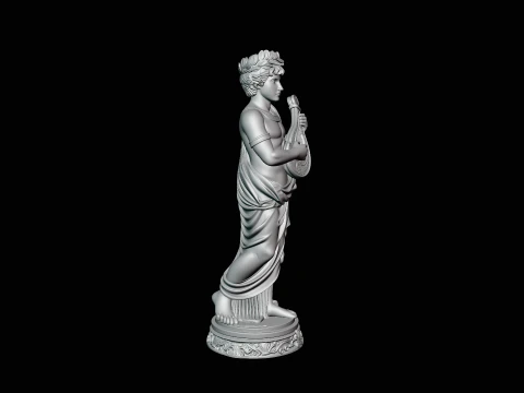 Apollo with Lyre Statue Design 1 - 3D Print Model 3D Print Model