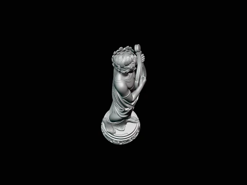 Apollo with Lyre Statue Design 1 - 3D Print Model 3D Print Model