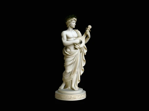 Apollo with Lyre Statue Design 2 - 3D Print Model 3D Print Model