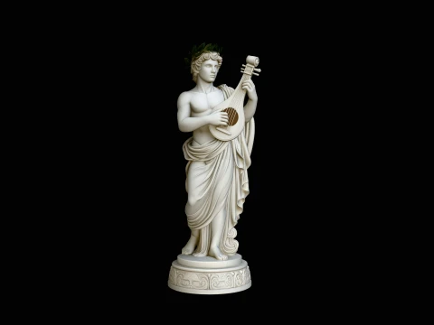 Apollo with Lyre Statue Design 3 - 3D Print Model 3D Print Model