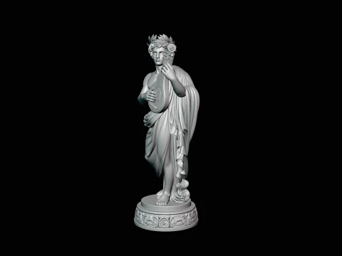 Apollo with Lyre Statue Design 3 - 3D Print Model 3D Print Model