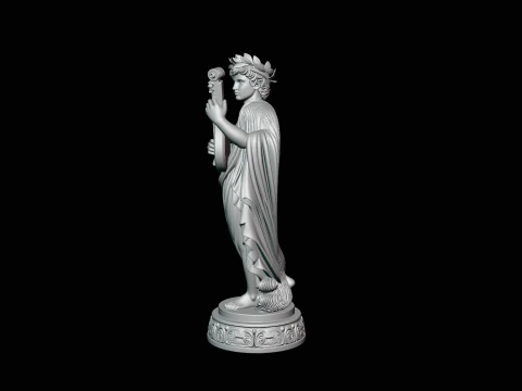 Apollo with Lyre Statue Design 3 - 3D Print Model 3D Print Model