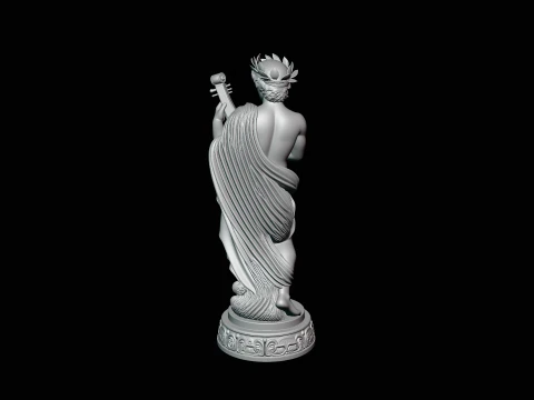 Apollo with Lyre Statue Design 3 - 3D Print Model 3D Print Model