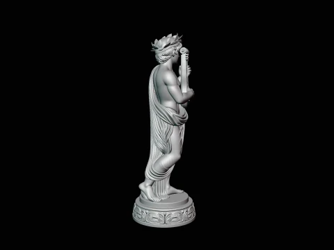 Apollo with Lyre Statue Design 3 - 3D Print Model 3D Print Model