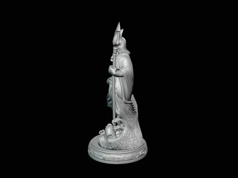 Poseidon with Trident Statue Design 9 - 3D Print Model 3D Print Model